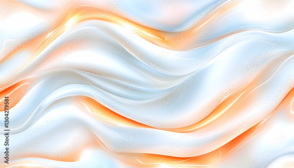 Fototapeta premium Abstract flowing pastel waves, digital art background