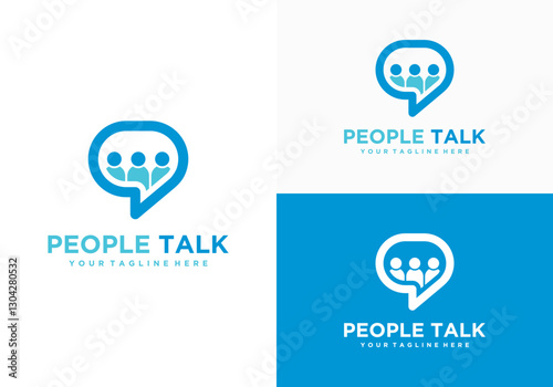 chat design logo, people talking family together human unity chat bubble logo vector icon	