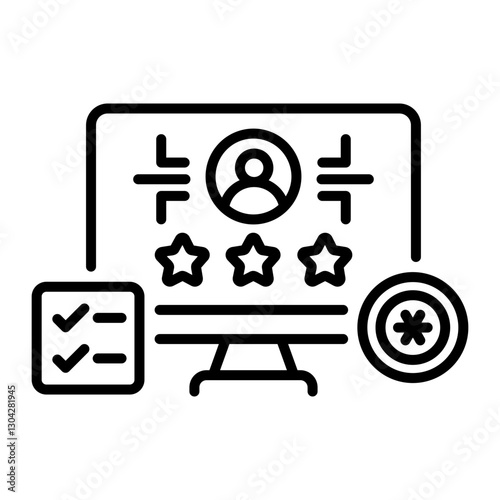 Online audience engagement system, linear style icon 