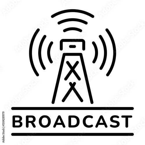 A line style icon of broadcast network tower 
