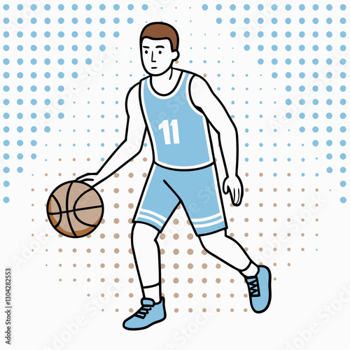 Basketball Player Dribbling the Ball