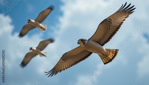  Peregrine falcons swooping down from the sky at breakneck speed