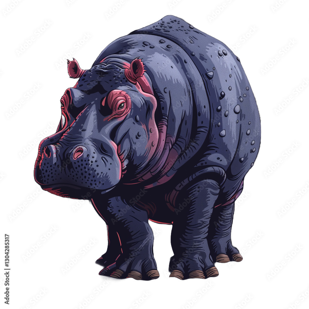 Fototapeta premium Rhinoceros isolated on transparent background. PNG. Generated AI.