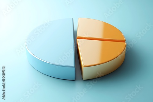 Divided halves chart on simple gradient