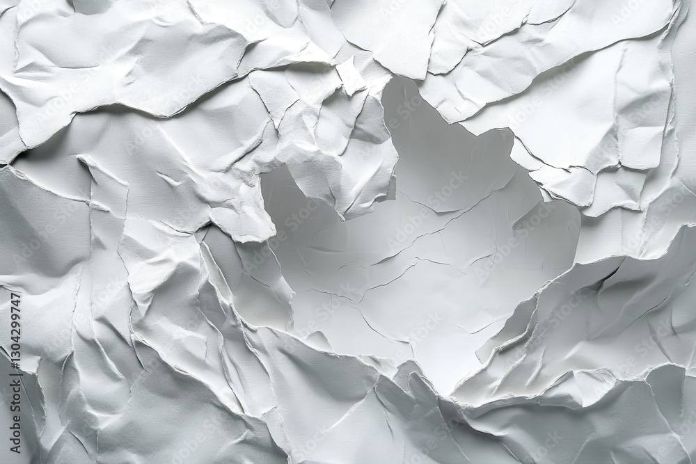 Crumpled White Paper Texture Surface with Ripples and Shadows for Creative Background Design Crumpled White Paper Texture Surface with Ripples and Shadows for Creative Background Design