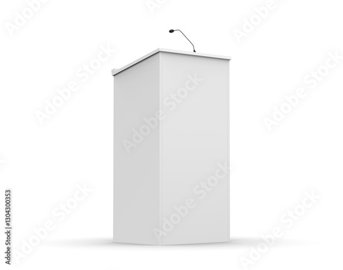 Blank podium speech stand mockup template, 3d illustration.