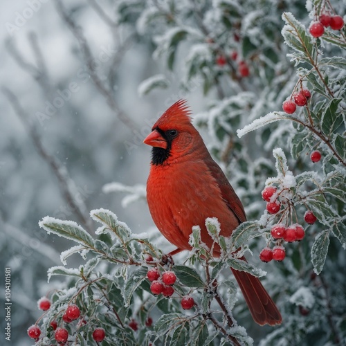 cardinal in snow