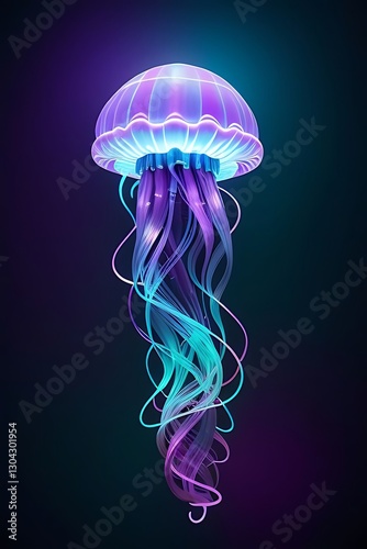 Ghostly kraken rising with bioluminescent tentacles.