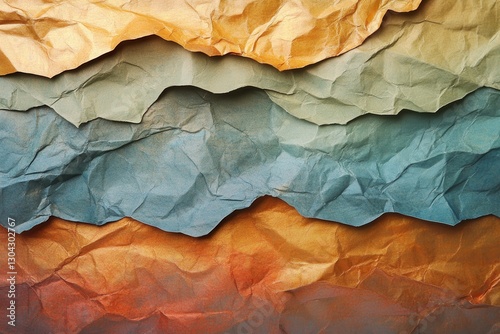 Wallpaper Mural Abstract Layered Textures of Crumpled Paper in Warm and Cool Color Shades Torontodigital.ca