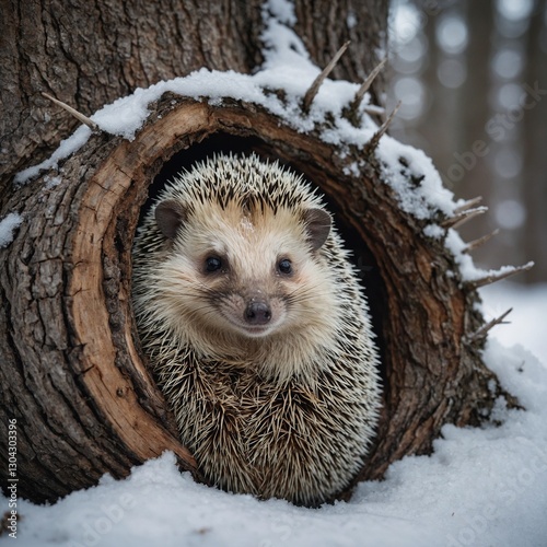 hedgehog in the snow