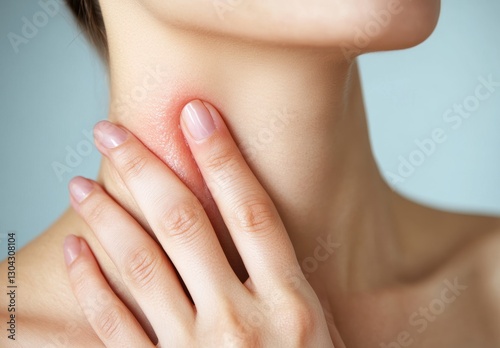 Skin care tips for neck irritation home health guide indoor close-up wellness awareness photo