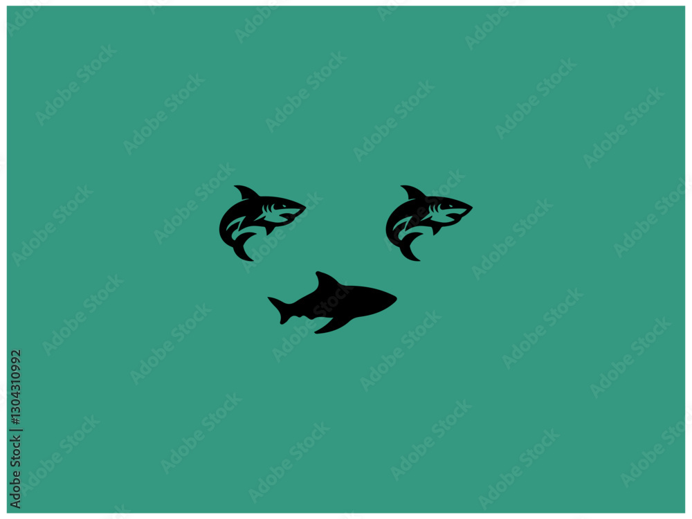 Fototapeta premium Shark logo design , vector , illustration .
