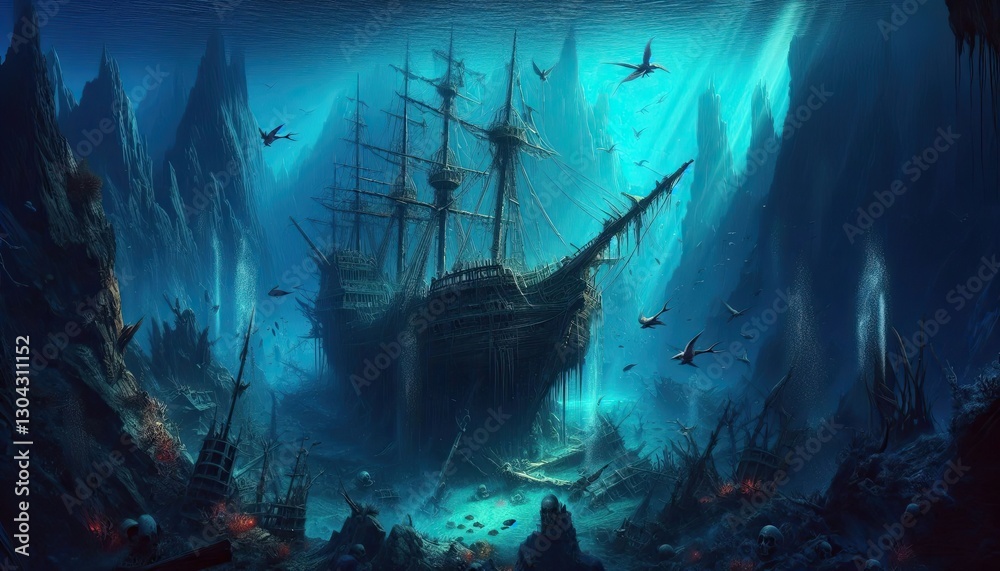 Fototapeta premium pirate ship in the sea
