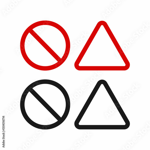 Prohibition and ban sign, Red and black strikethrough circle, Simple flat vector icon illustration Free Download Prohibition and ban sign, Red and black strikethrough circle, Simple flat vector icon illustration - GFXLoad