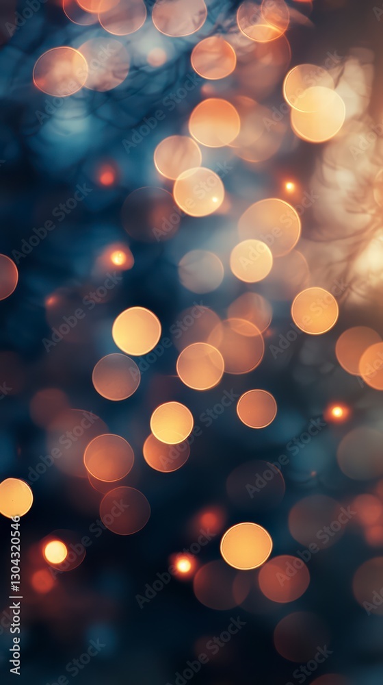 Festive Glow: An abstract composition of luminous orbs creating a dreamy, bokeh effect in an enchanting display of lights. The warm, soft glow against a cool background. Festive Glow: An abstract composition of luminous orbs creating a dreamy, bokeh effect in an enchanting display of lights. The warm, soft glow against a cool background.