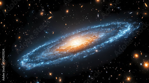 Stunning Milky Way with Spiral Galaxy and Stars