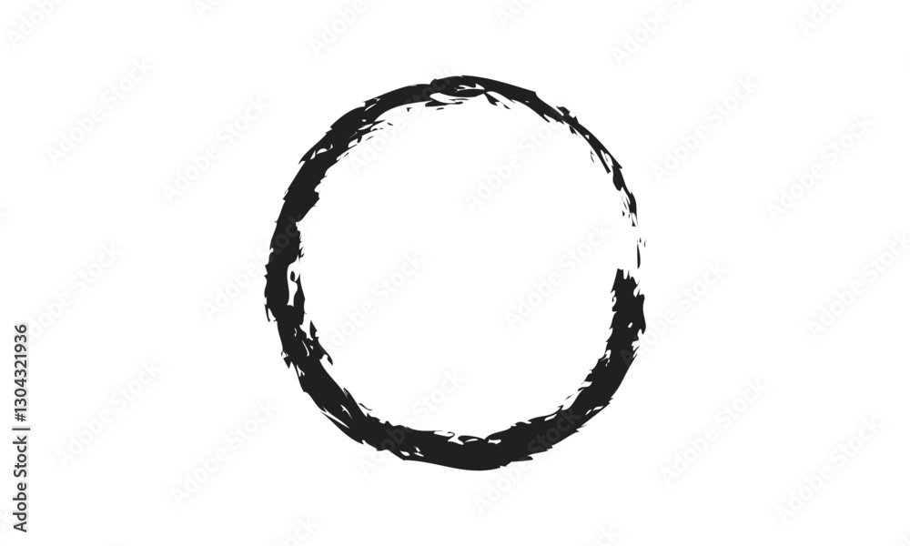 enso symbol isolated on white. Brushed round smear element. enso symbol isolated on white. Brushed round smear element.