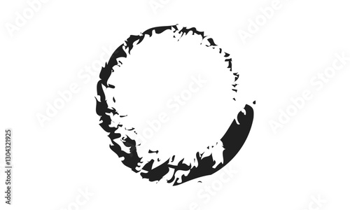 enso symbol isolated on white. Brushed round smear element.