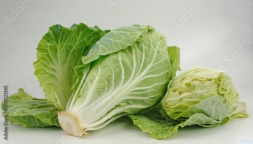 Fresh Harvest: Fresh, vibrant cabbages, showcasing the natural textures and colors of leafy greens in a display of natural produce.