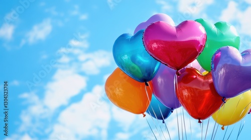 A vibrant array of balloons, their hearts aflame with joy, bobbed gently in the azure sky, a testament to the power of love and laughter.