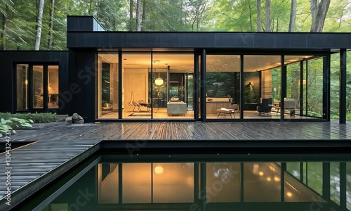 Modern Minimalist House Design in a Forest Setting
