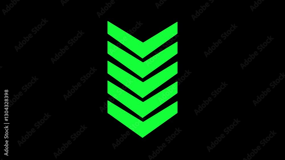 Neon glowing abstract down business arow 4k animation. Neon glowing abstract down business arow 4k animation.