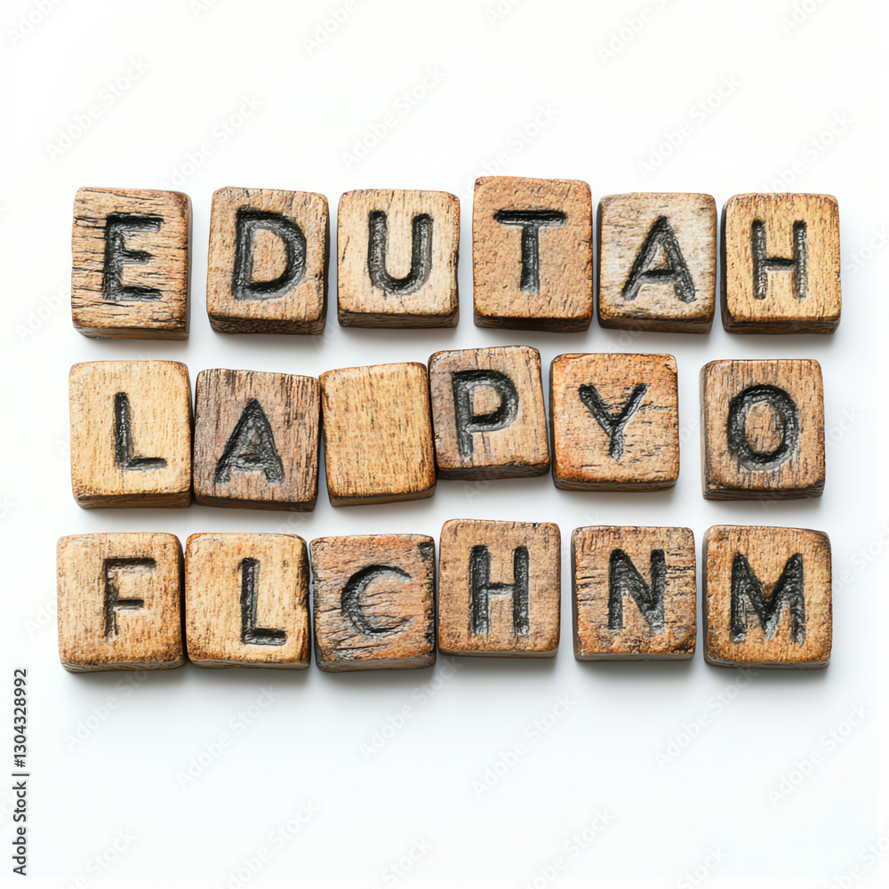 Wooden letter blocks arranged in a creative layout, showcasing the beauty of typography and design. Wooden letter blocks arranged in a creative layout, showcasing the beauty of typography and design.