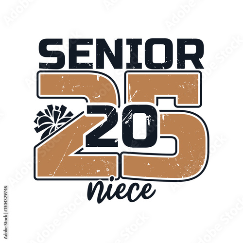 Senior 2025 niece cheer design, Senior 2025 graduate designs