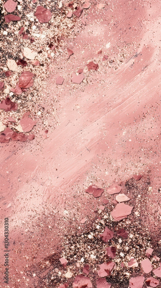 Fototapeta premium Pink and Gold Glitter: A glamorous composition of pink and gold glitter, scattered elegantly to create a dazzling and textured surface.