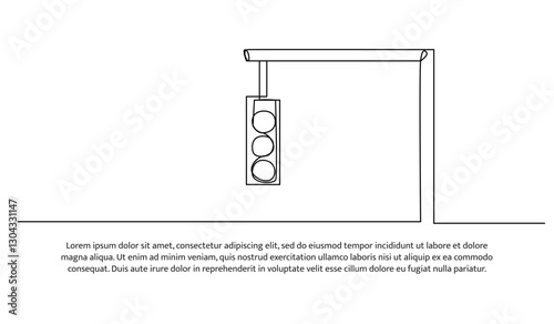Continuous one line design of traffic light. Minimalist style vector illustration on white background.