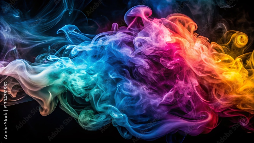 Obraz premium Abstract Smoke Macro Photography: Slow Motion Swirls on Black