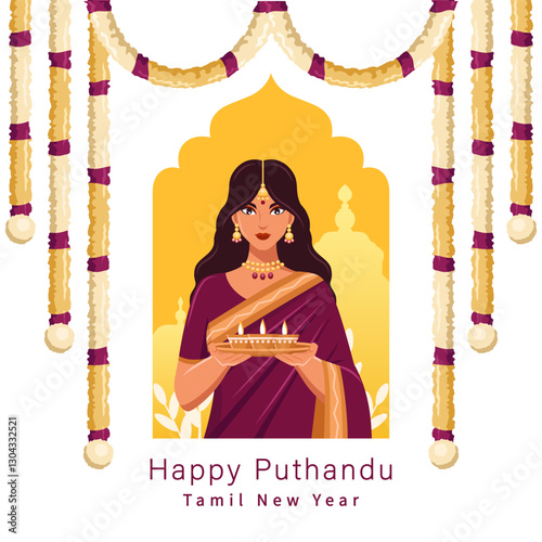 Happy puthandu social media design template