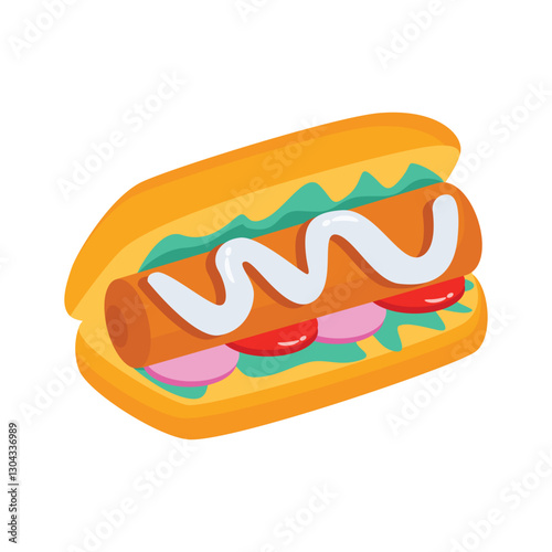 An amazing icon of hamburger designed in 3d style