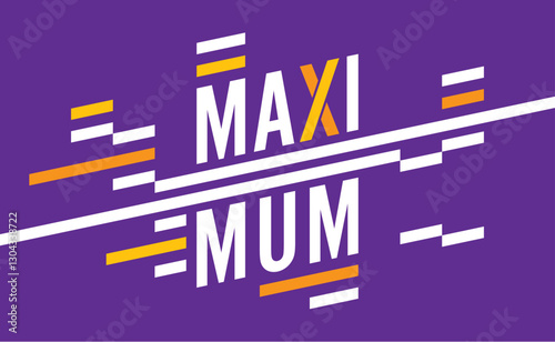 maximum concept on purple background. lines and maximum concept