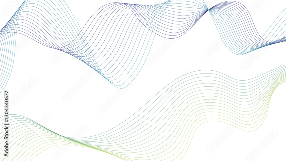 Abstract wavy background with white flowing lines. Colorful wave swirl, frequency sound wave. Waisted curve lines with blend effect. Modern backdrop design for business, presentation, banner Abstract wavy background with white flowing lines. Colorful wave swirl, frequency sound wave. Waisted curve lines with blend effect. Modern backdrop design for business, presentation, banner
