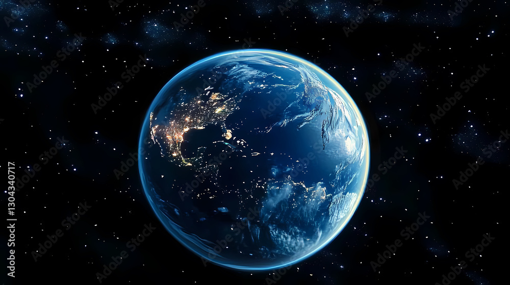 Obraz premium Blue Earth and Black Universe