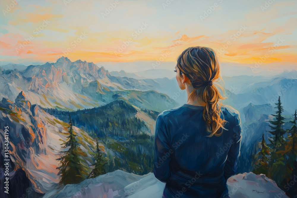 Naklejka premium someone who enjoys the morning air