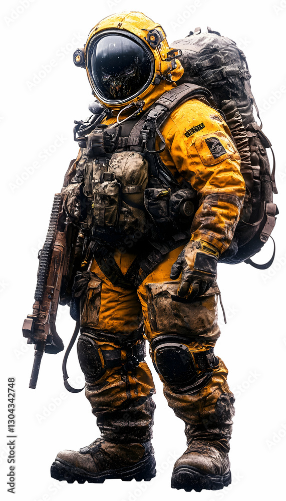 Armed Astronaut, Post-Apocalyptic Landscape Armed Astronaut, Post-Apocalyptic Landscape