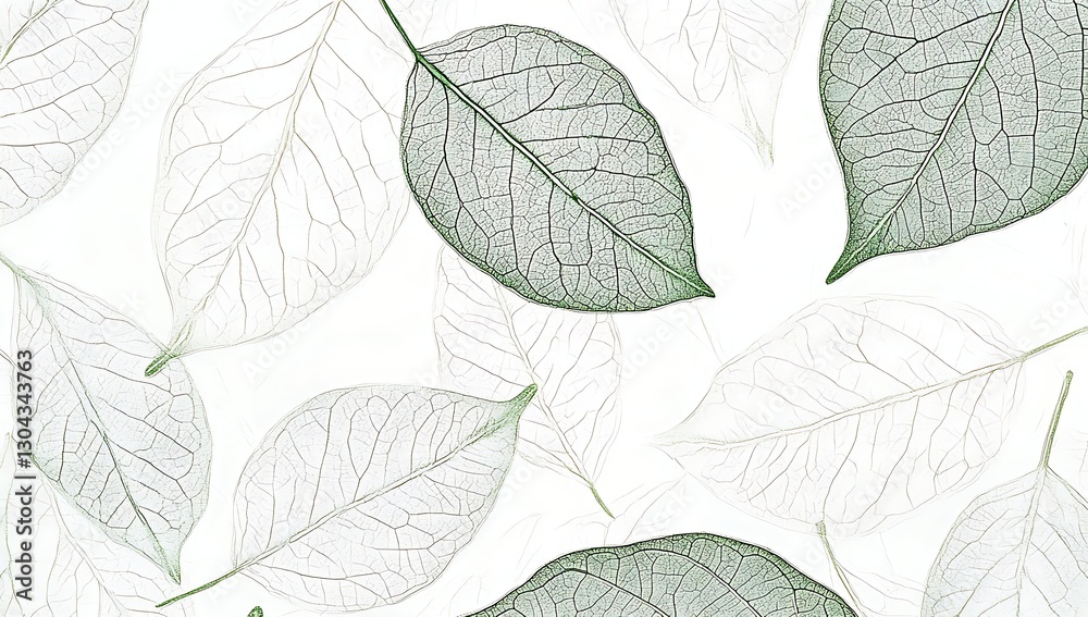 Obraz premium Delicate Skeleton Leaves Pattern