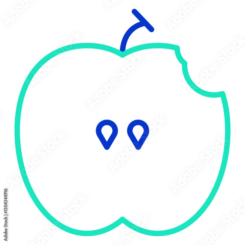 Apple outline dual color icon