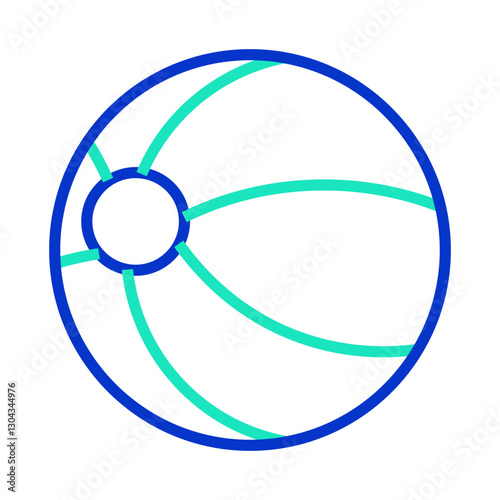 Ball outline dual color icon