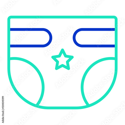 Diaper outline dual color icon