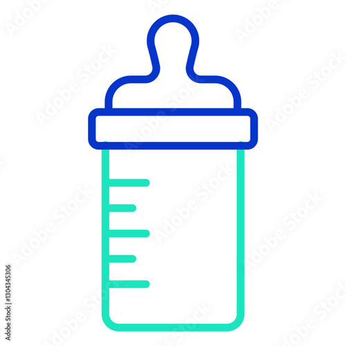 baby bottle outline dual color icon