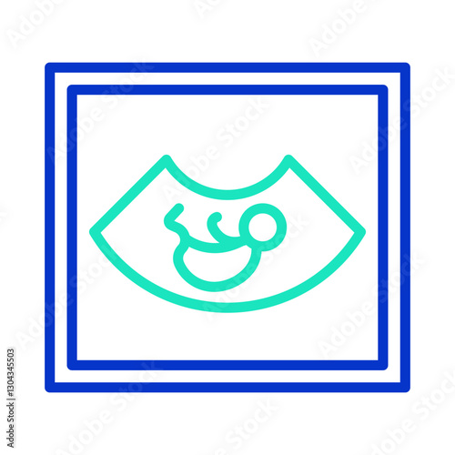 Ultrasound outline dual color icon