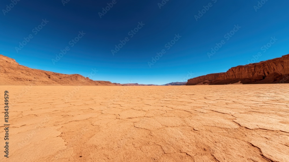 The cracked earth of a barren desert is beautifully captured, illustrating the harsh yet stunning features of the landscape under an endless bright blue sky. The cracked earth of a barren desert is beautifully captured, illustrating the harsh yet stunning features of the landscape under an endless bright blue sky.