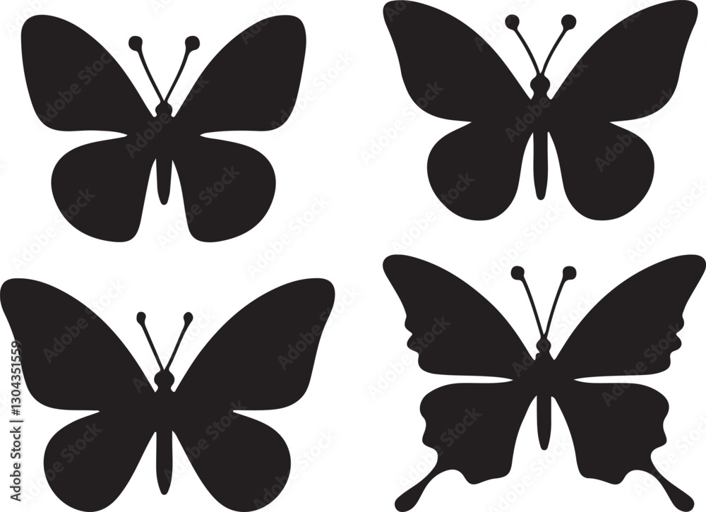 Set of butterflies isolated on white Set of butterflies isolated on white