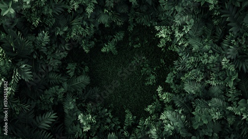 Dark Green Lush Foliage Overhead View