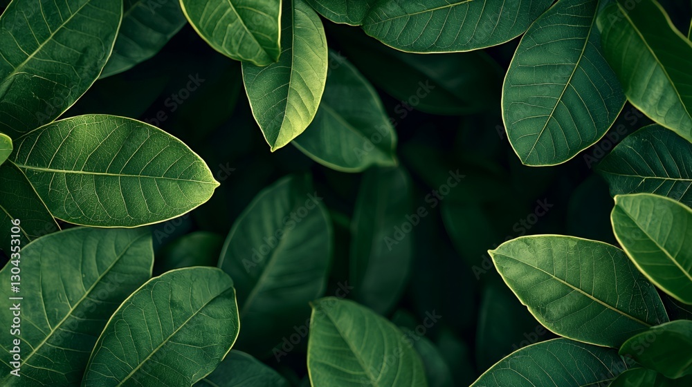 Dark Green Lush Leaves Background Texture Dark Green Lush Leaves Background Texture