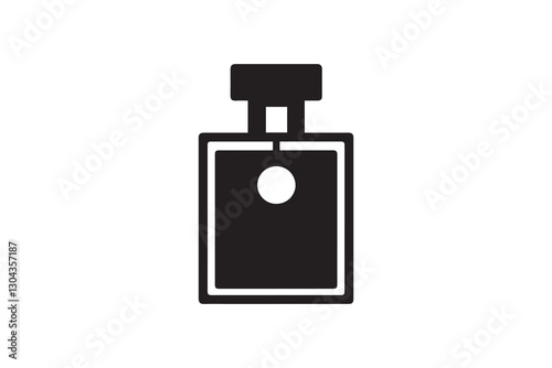 Perfume bottle black color vector silhouette illustration isolated in white background