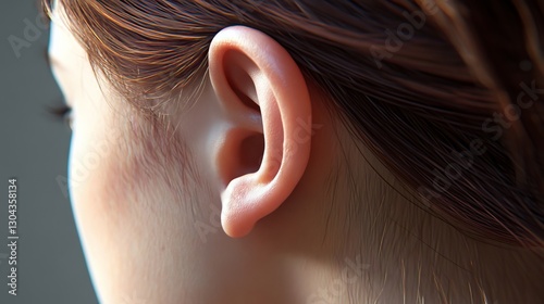 Realistic vector illustration of a human ear. 